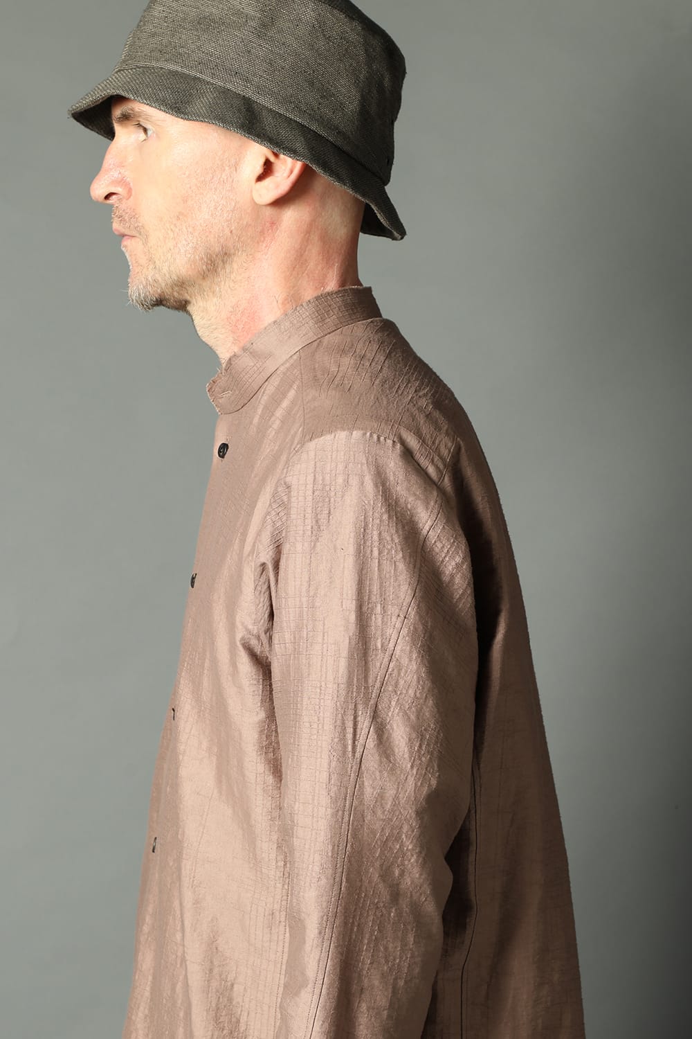 Shirt cotton / nylon Shadow jacquard  Pink Gray