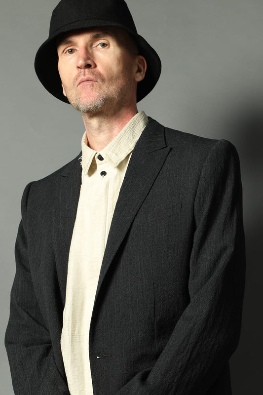 Shirt cotton / nylon Shadow jacquard  Ecru