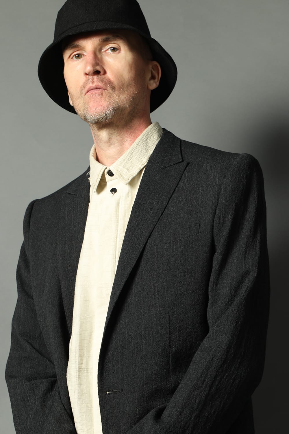 Shirt cotton / nylon Shadow jacquard  Ecru