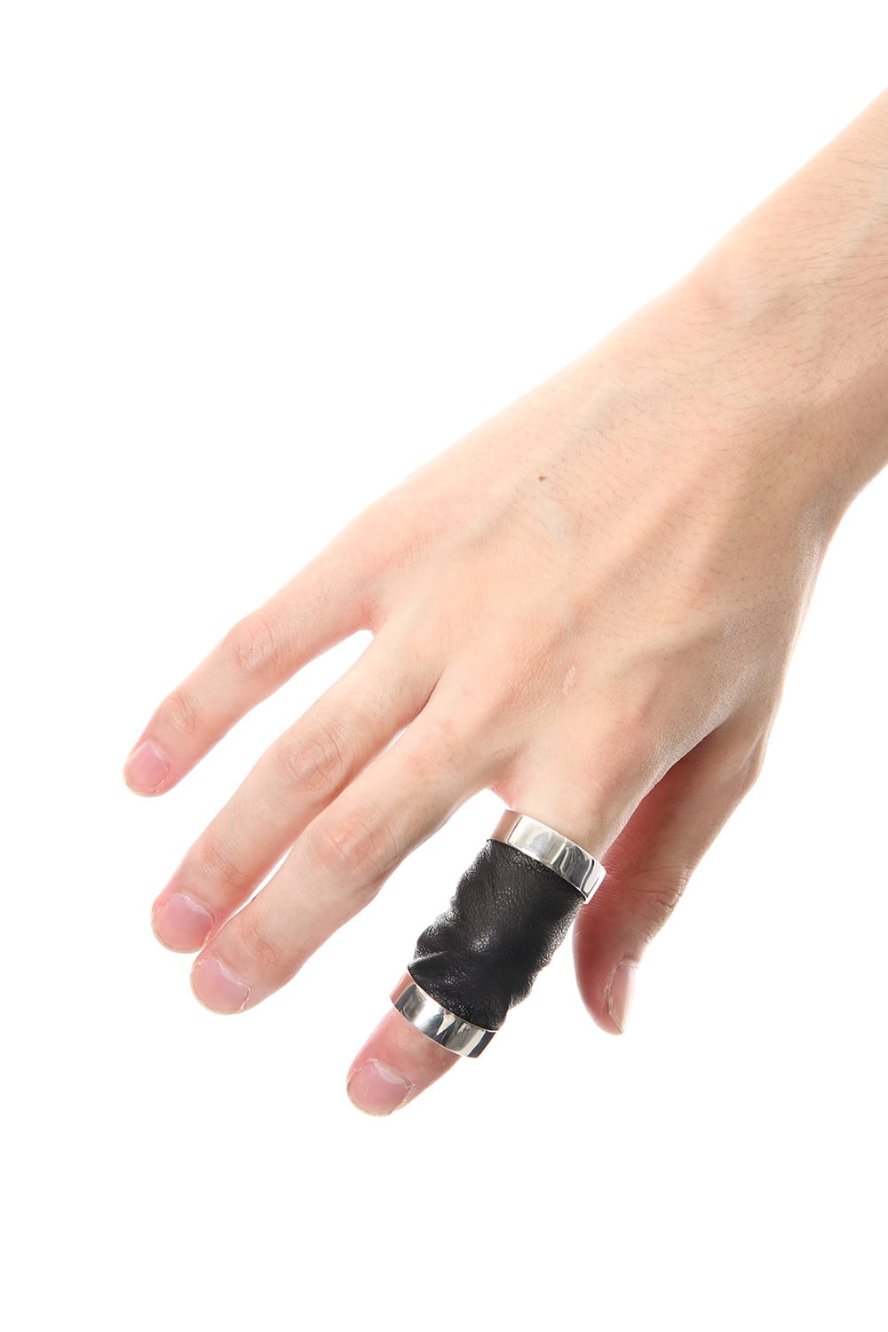 Long Leather Combination Ring