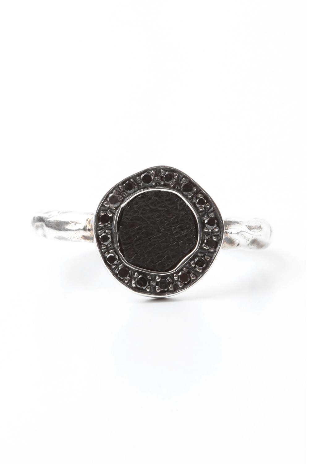 Leather Black diamond College Ring