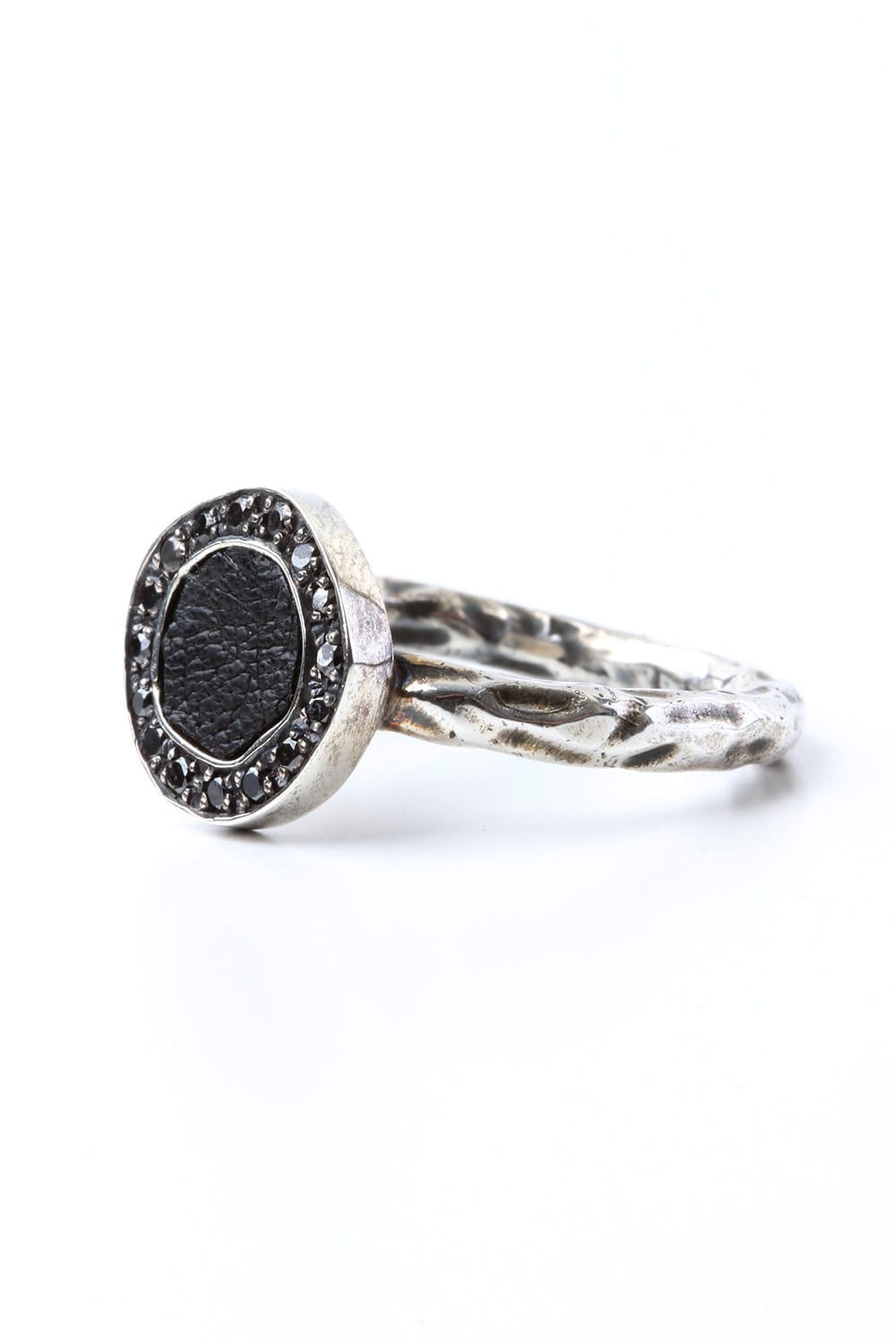 Leather Black diamond College Ring