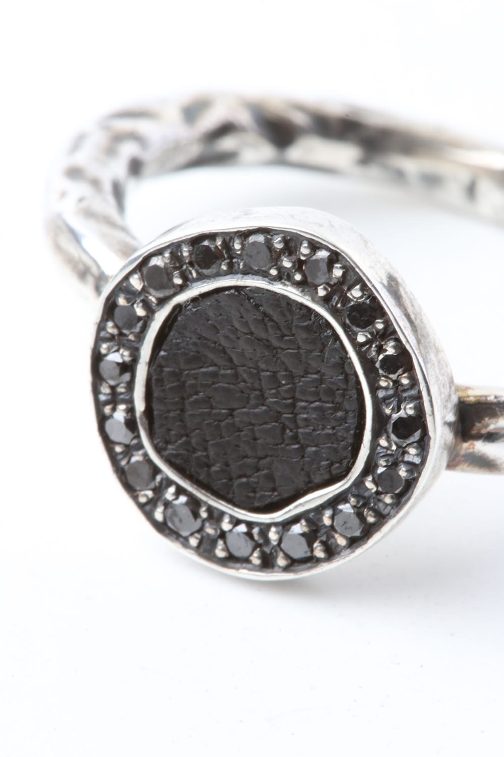 Leather Black diamond College Ring