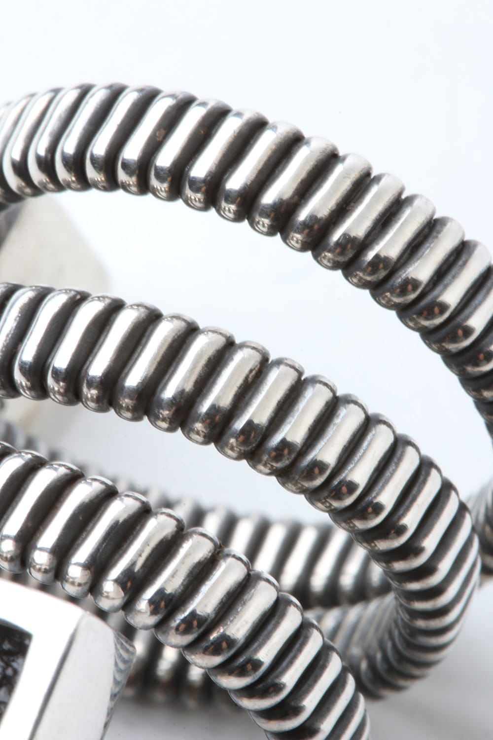 Leather Motif Spiral Ring