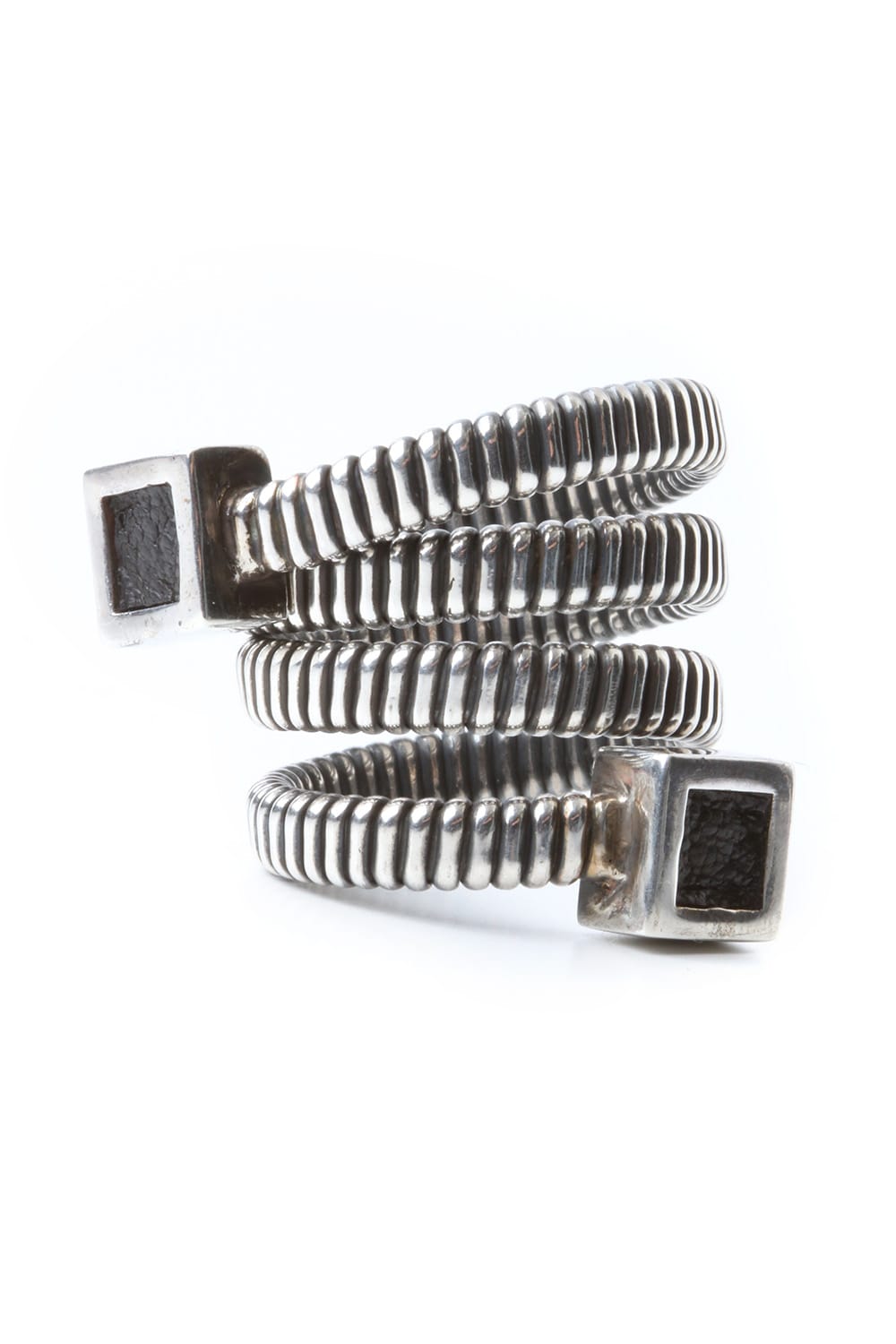 Leather Motif Spiral Ring