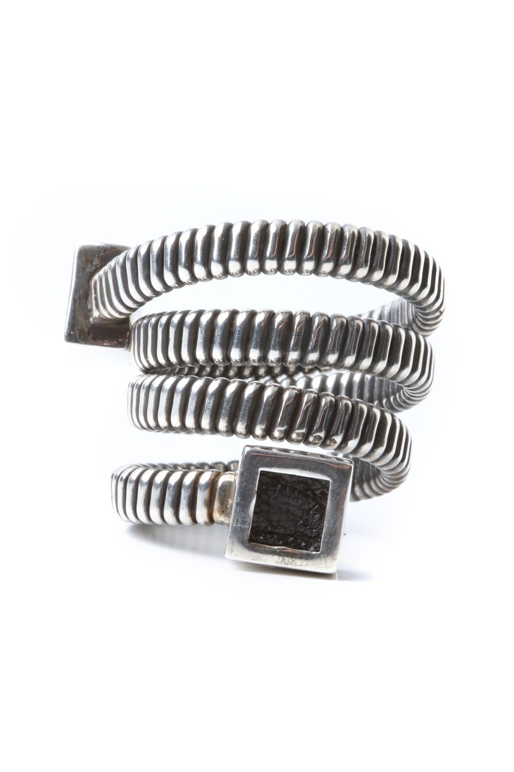 Leather Motif Spiral Ring