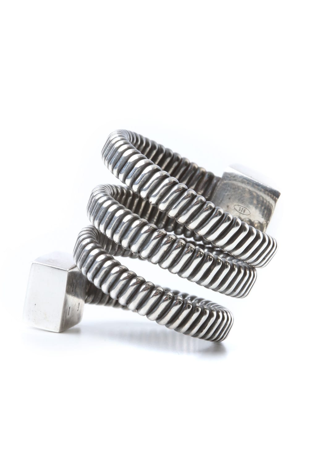 Leather Motif Spiral Ring