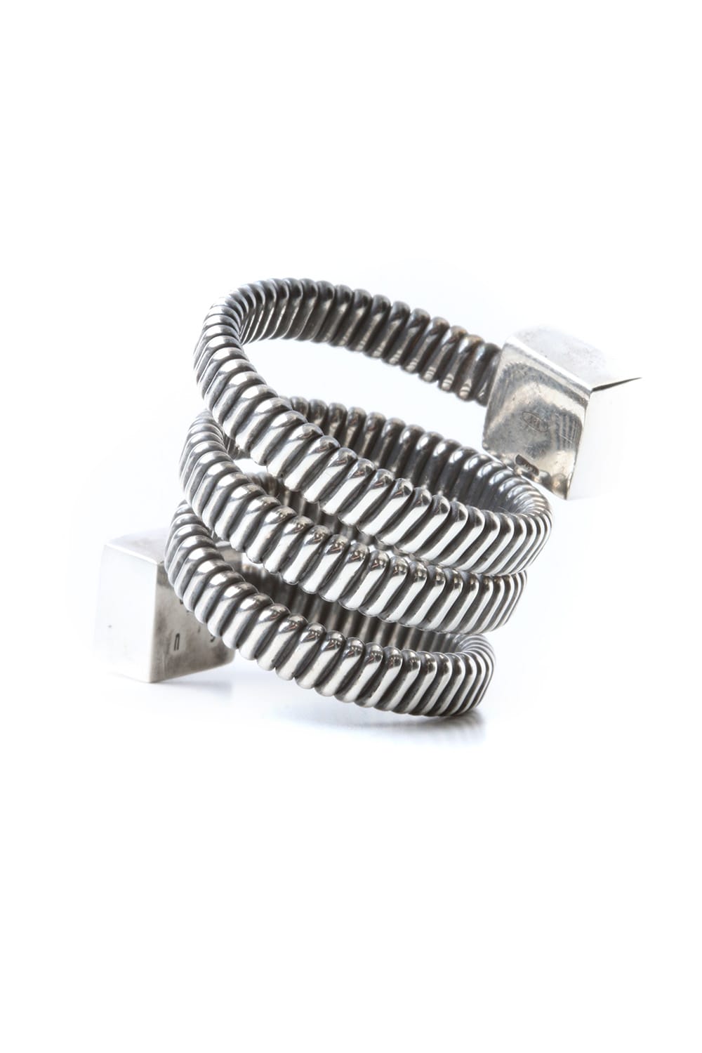 Leather Motif Spiral Ring