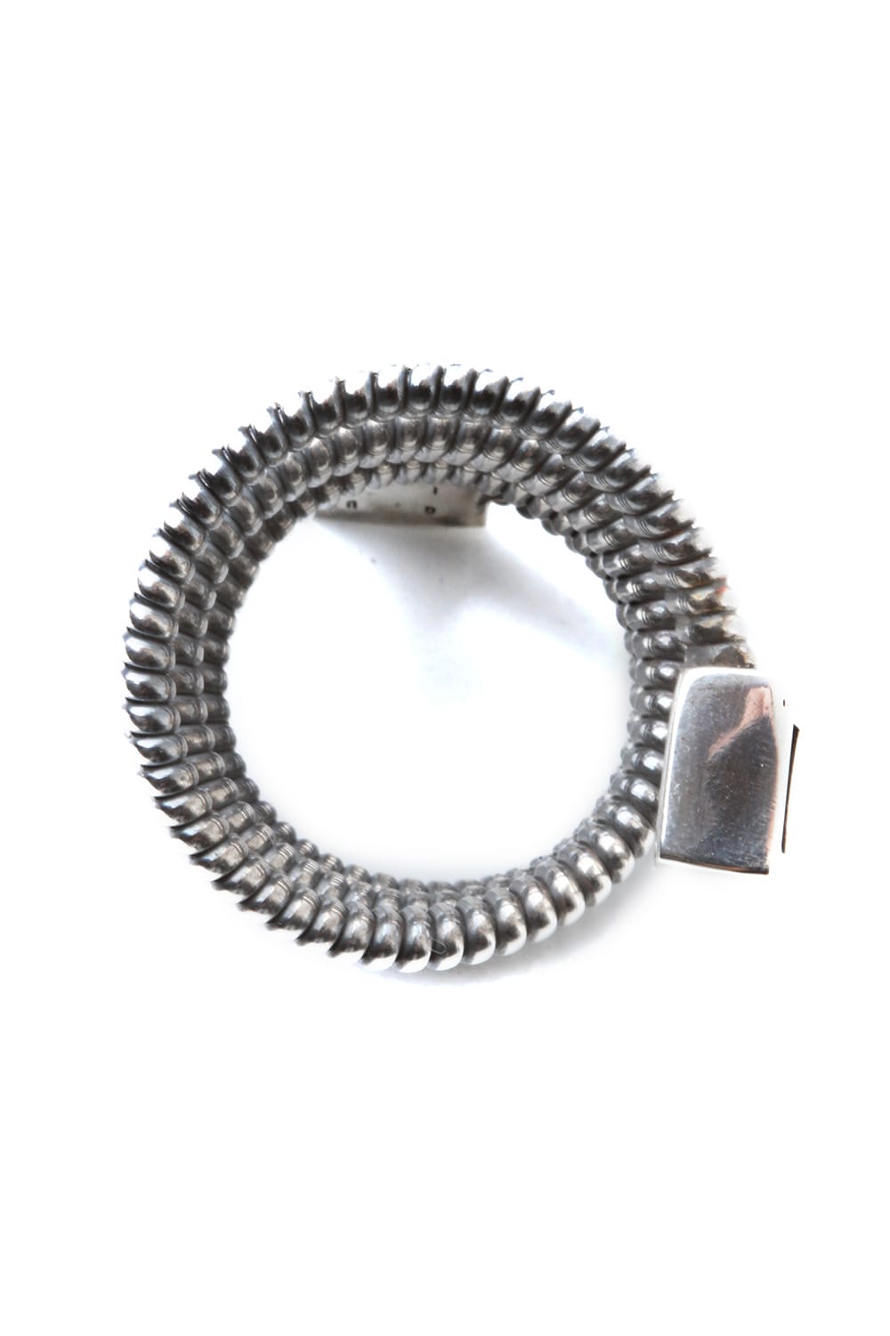 Leather Motif Spiral Ring