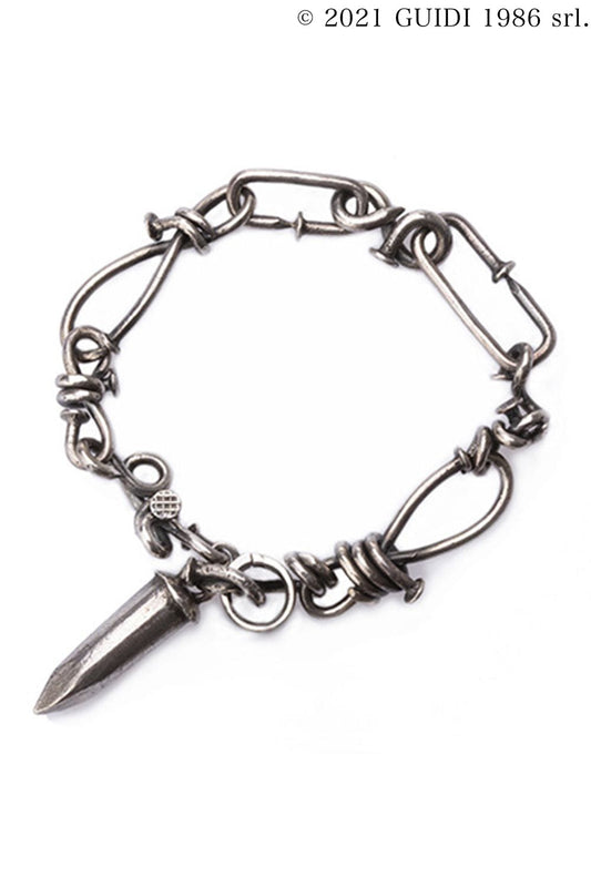 G-BR11 - Twisted Nails Silver Blacelet
