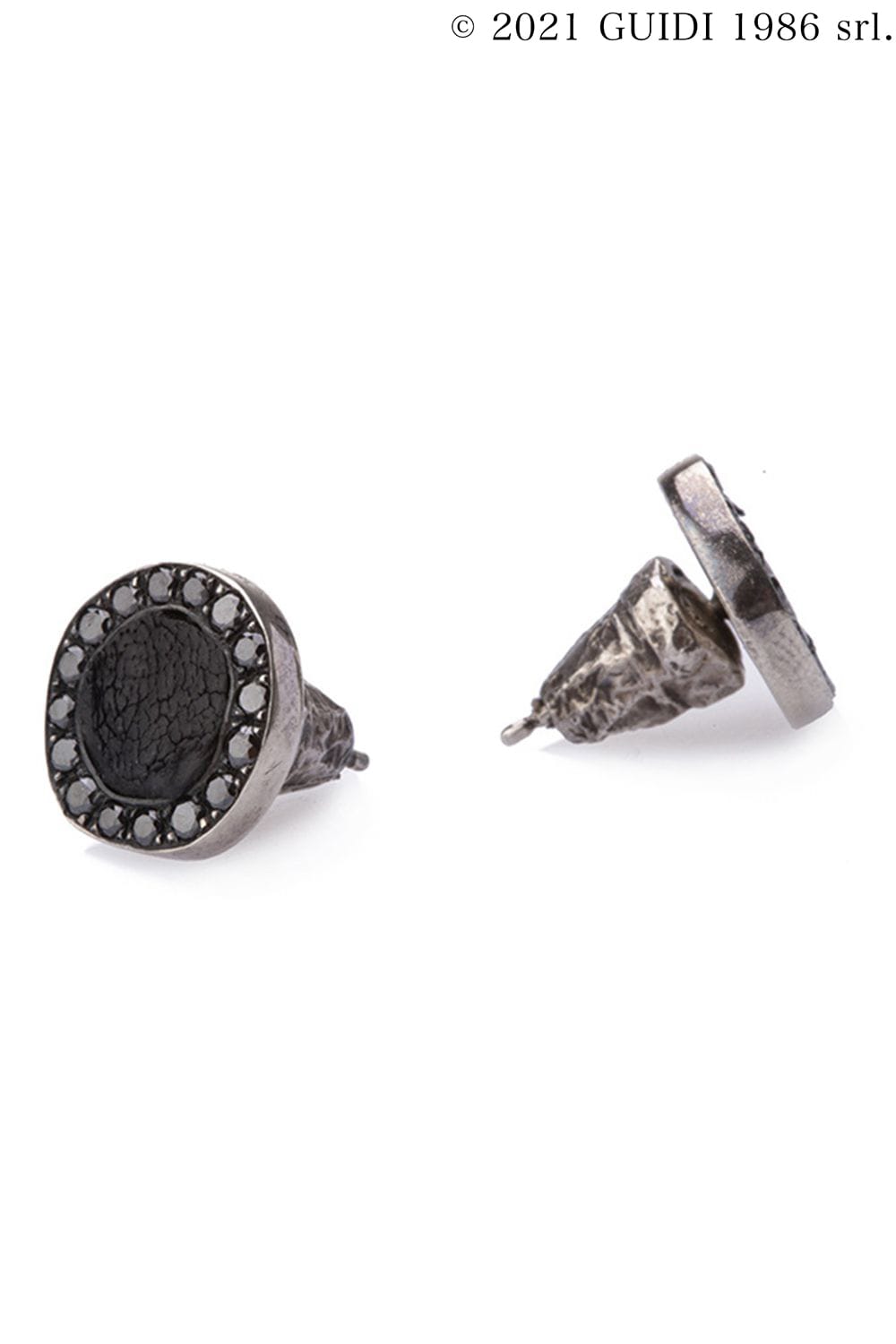 G-OR01 - Leather Motif Black Diamond Pierce