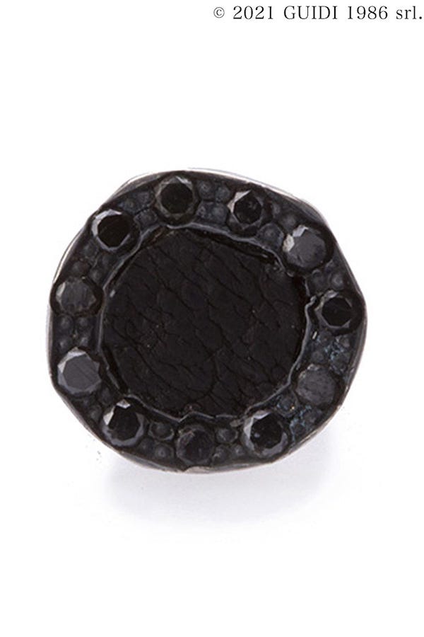 G-OR01DN_NANO - Leather Motif Black Diamond Pierce