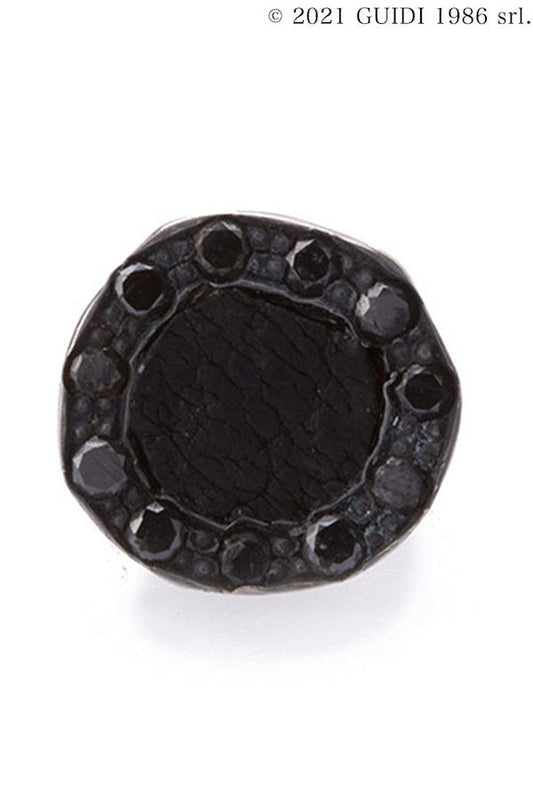 G-OR01DN_NANO - Leather Motif Black Diamond Pierce