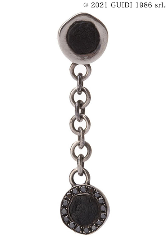 G-OR05 - Round Leather x Black Diamond Chain Pierce
