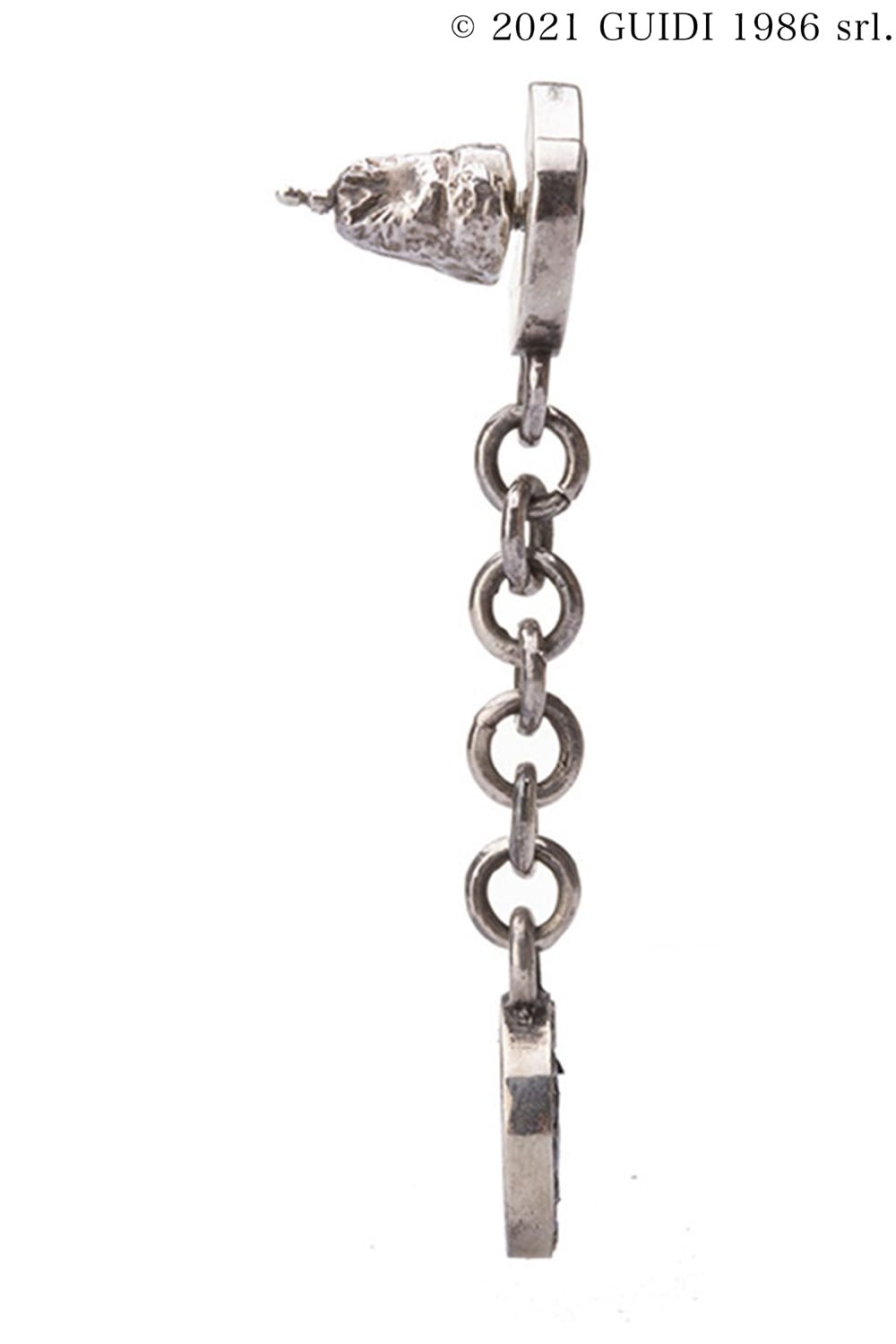 G-OR05 - Round Leather x Black Diamond Chain Pierce