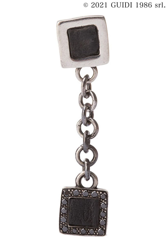 G-OR06 - Square Leather x Black Diamond Chain Pierce
