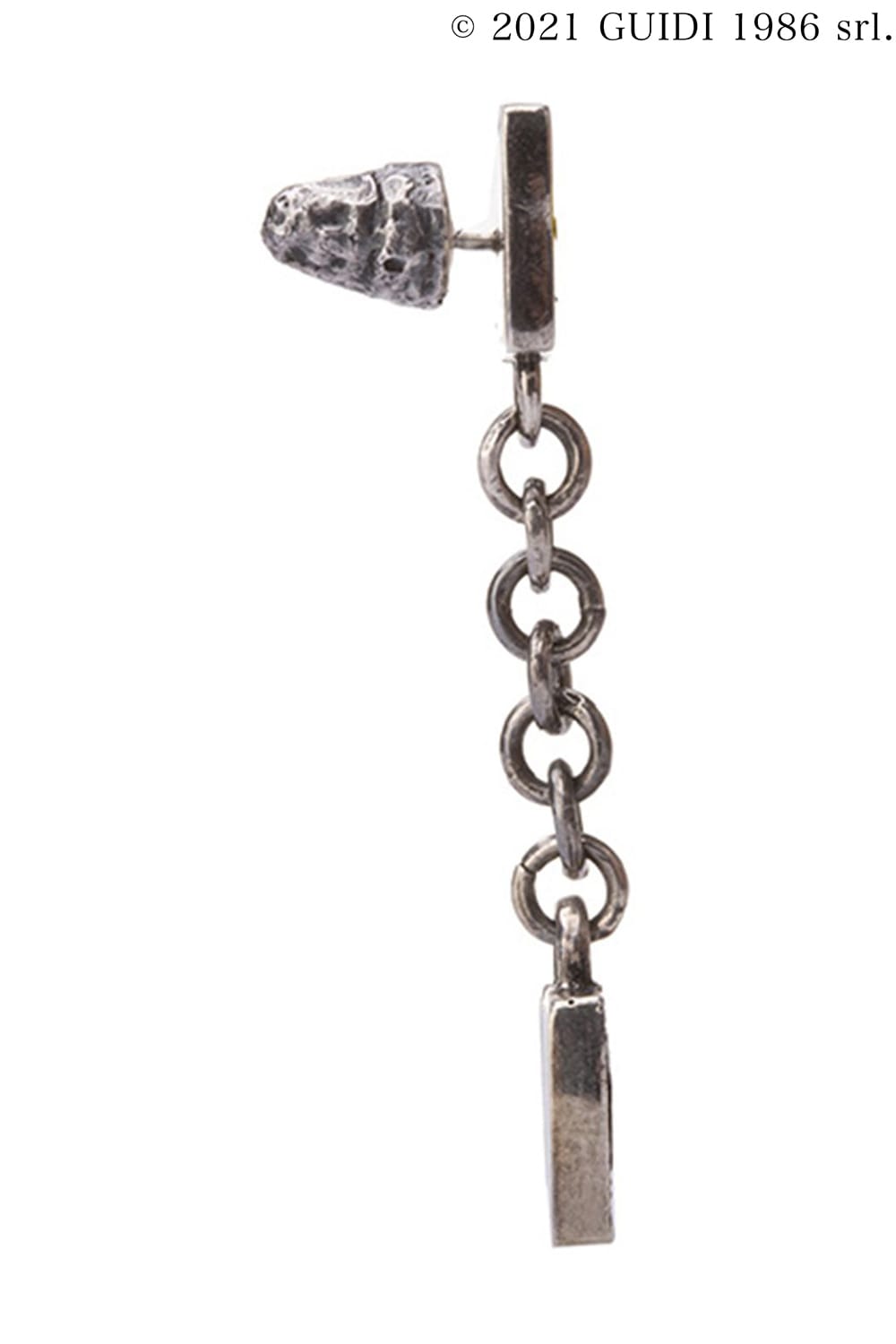 G-OR06 - Square Leather x Black Diamond Chain Pierce