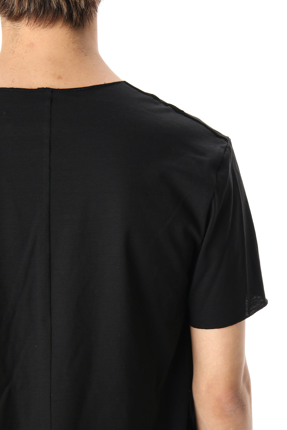 Layered cutsew V-neck - Black
