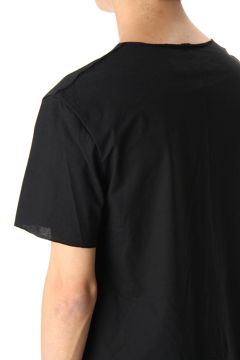 Layered cutsew V-neck - Black