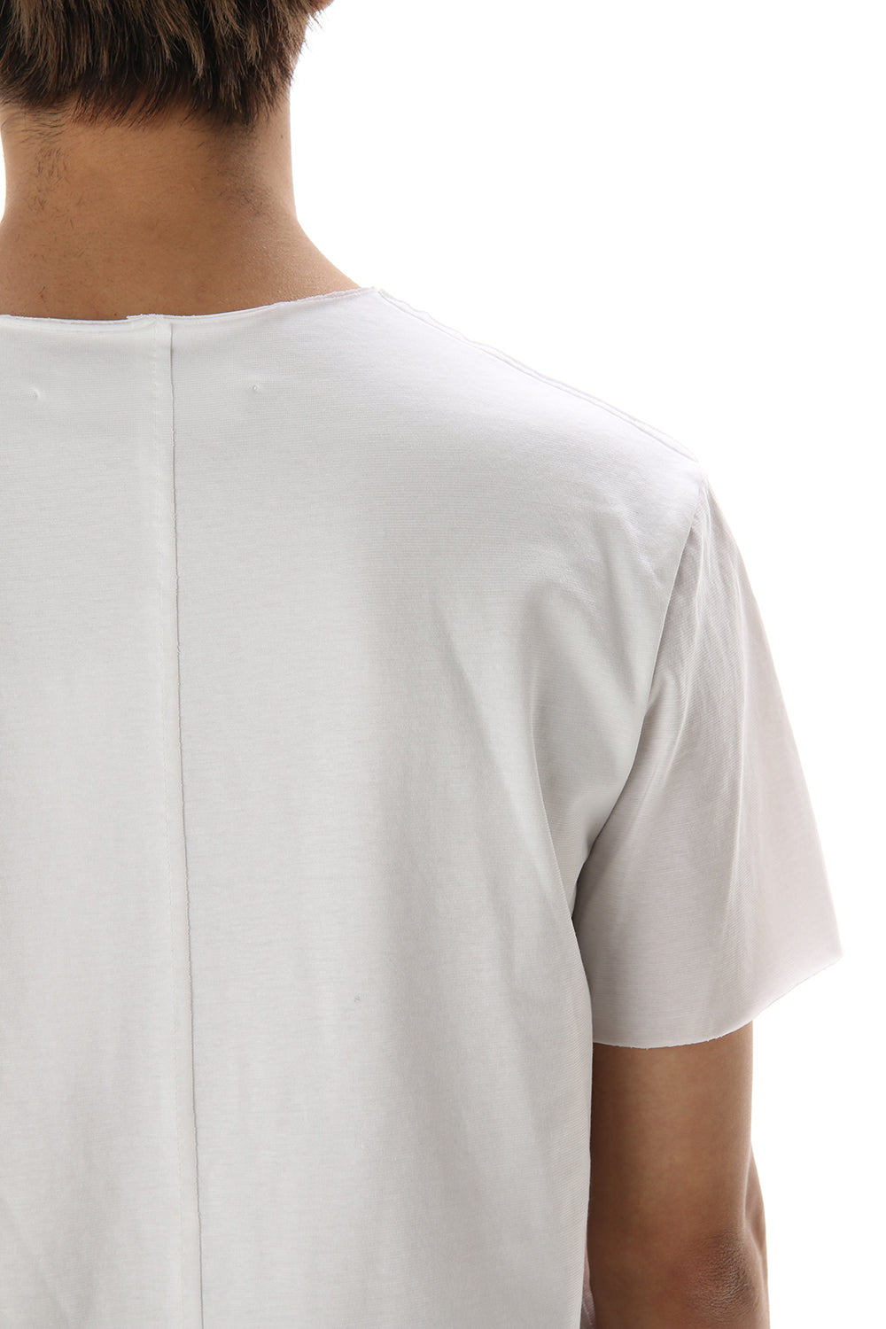 Layered cutsew V-neck - White