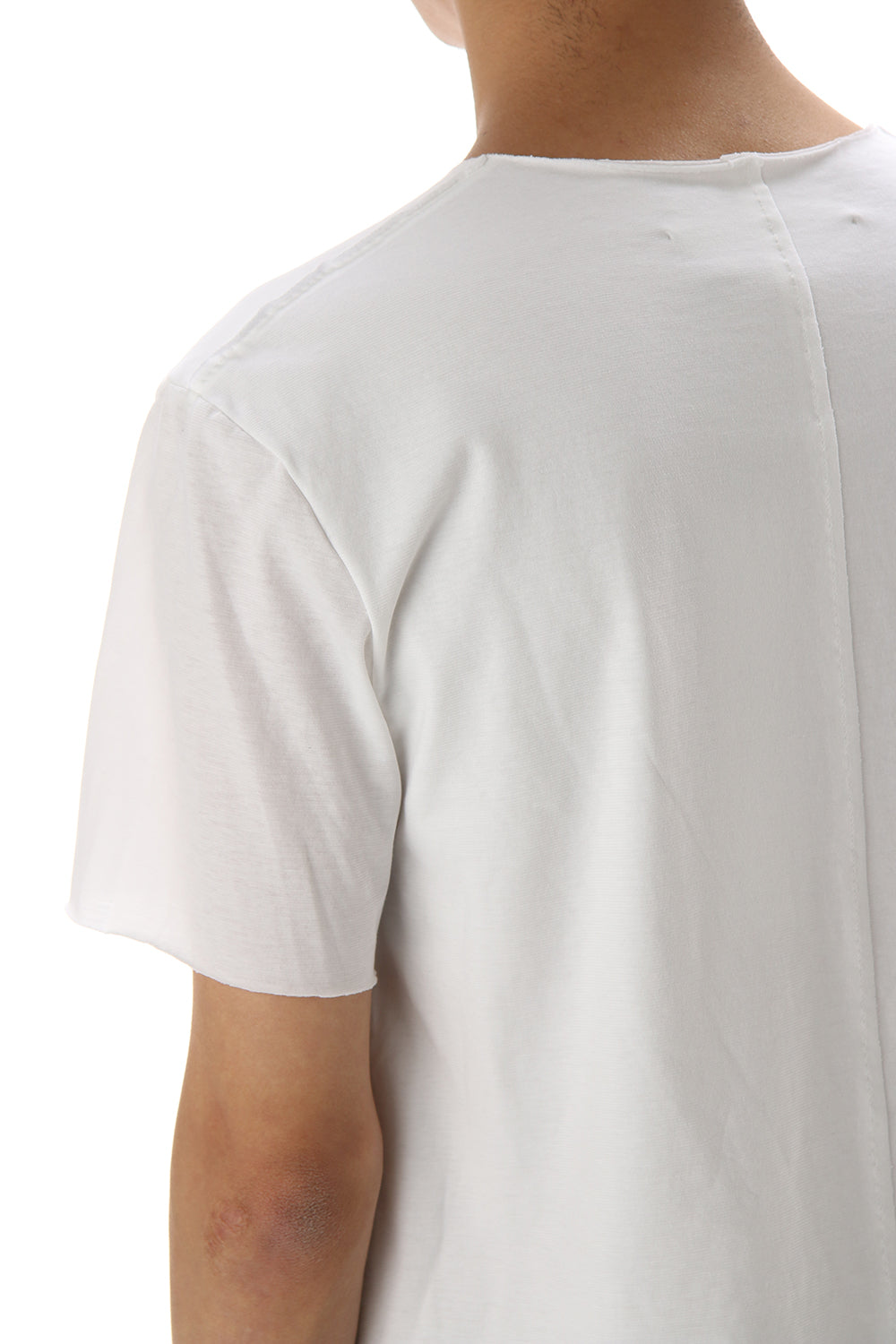 Layered cutsew V-neck - White