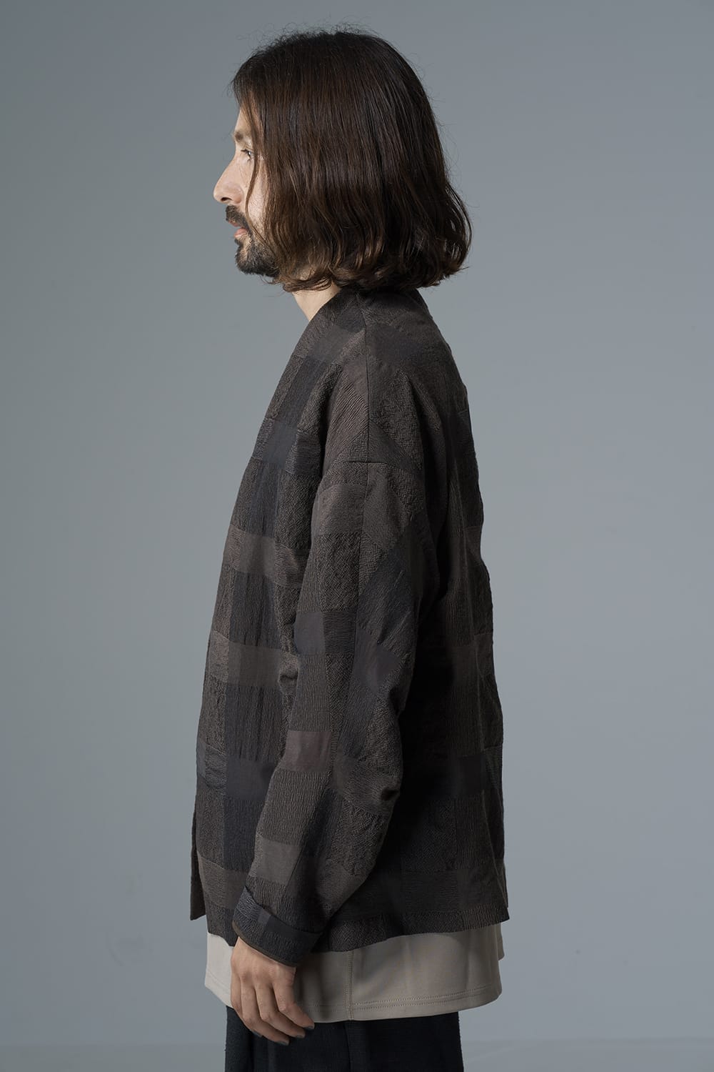 Jacket block check jacquard  Gray