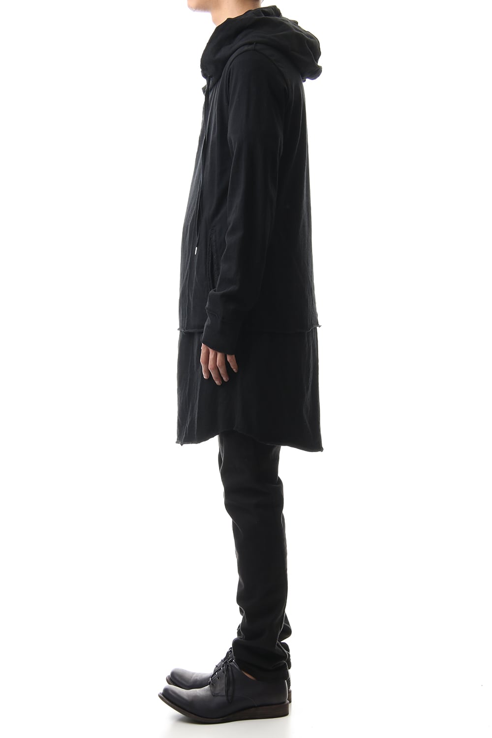 Layered Hoodie(long) - Black