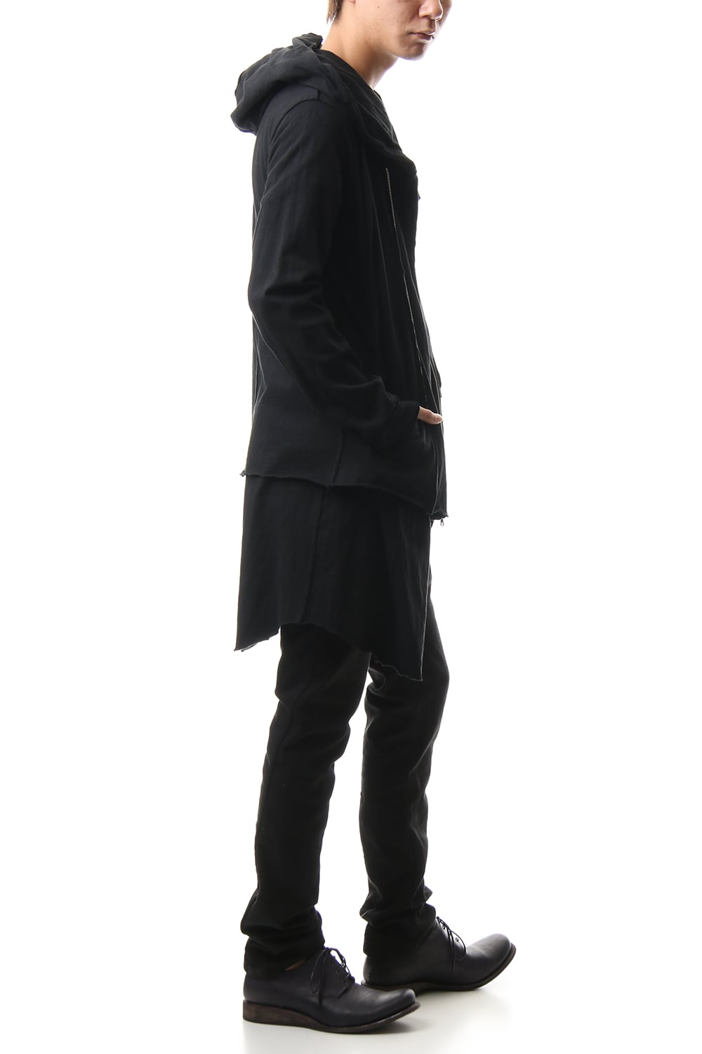 Layered Hoodie(long) - Black