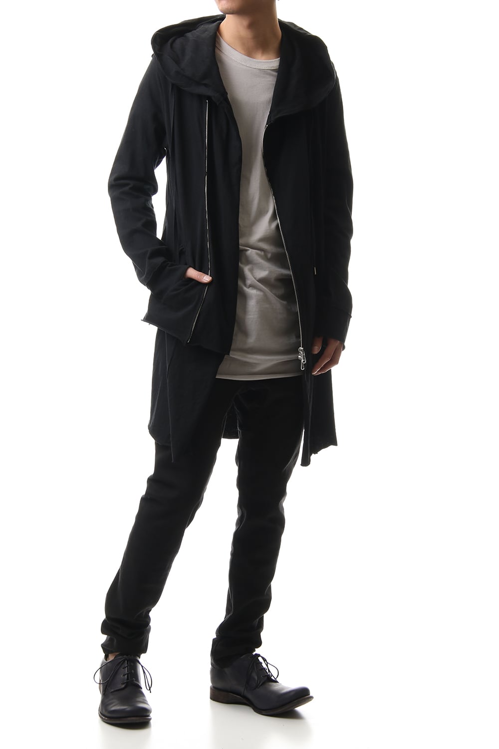 Layered Hoodie(long) - Black