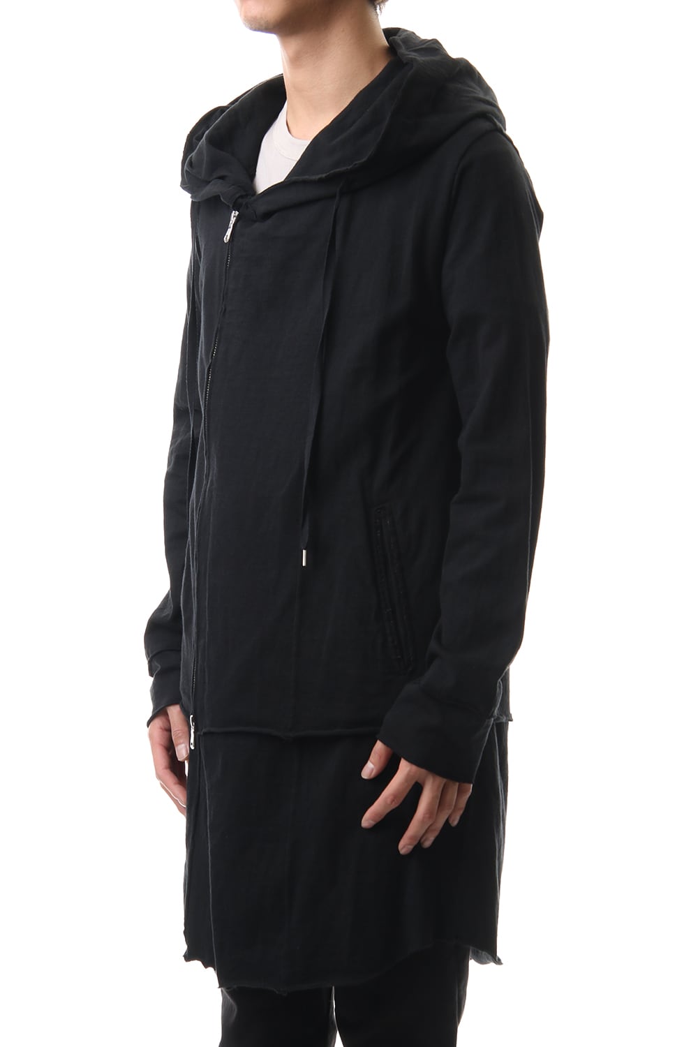 Layered Hoodie(long) - Black