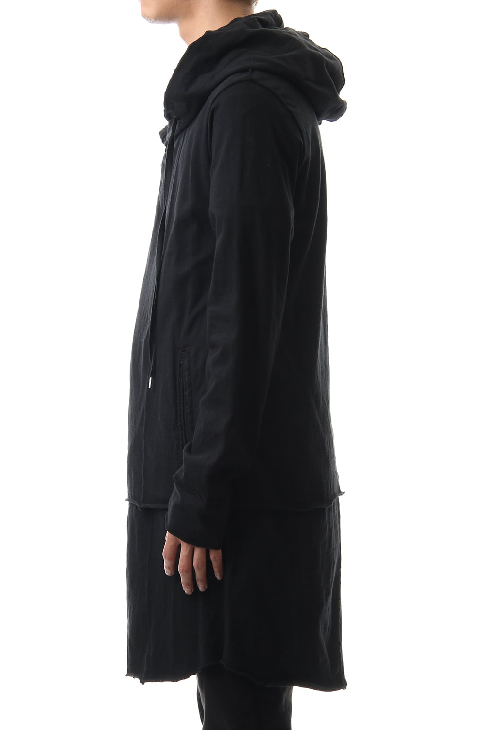 Layered Hoodie(long) - Black