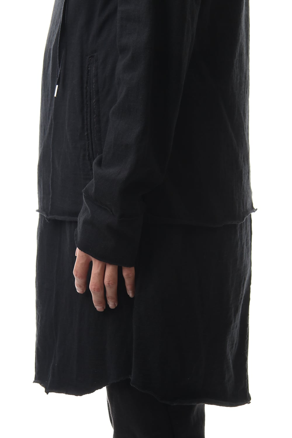 Layered Hoodie(long) - Black