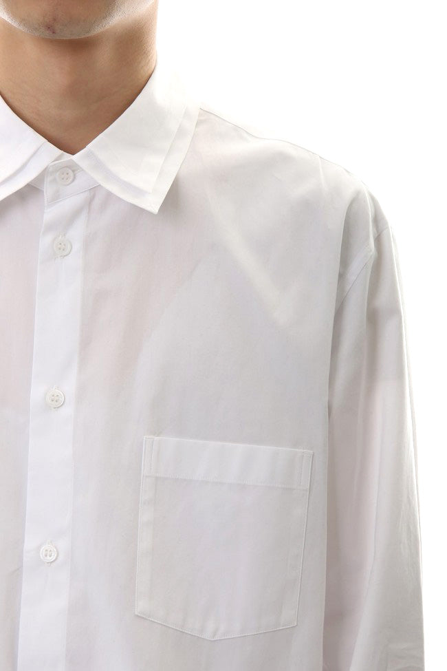 W Collar shirt White