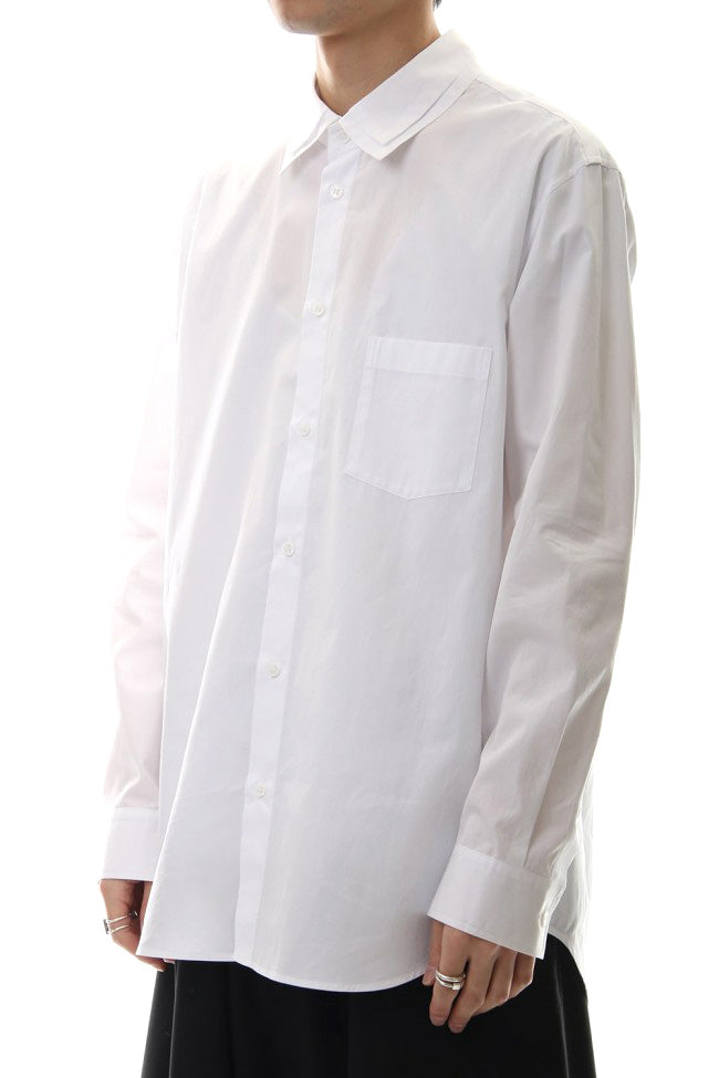 W Collar shirt White