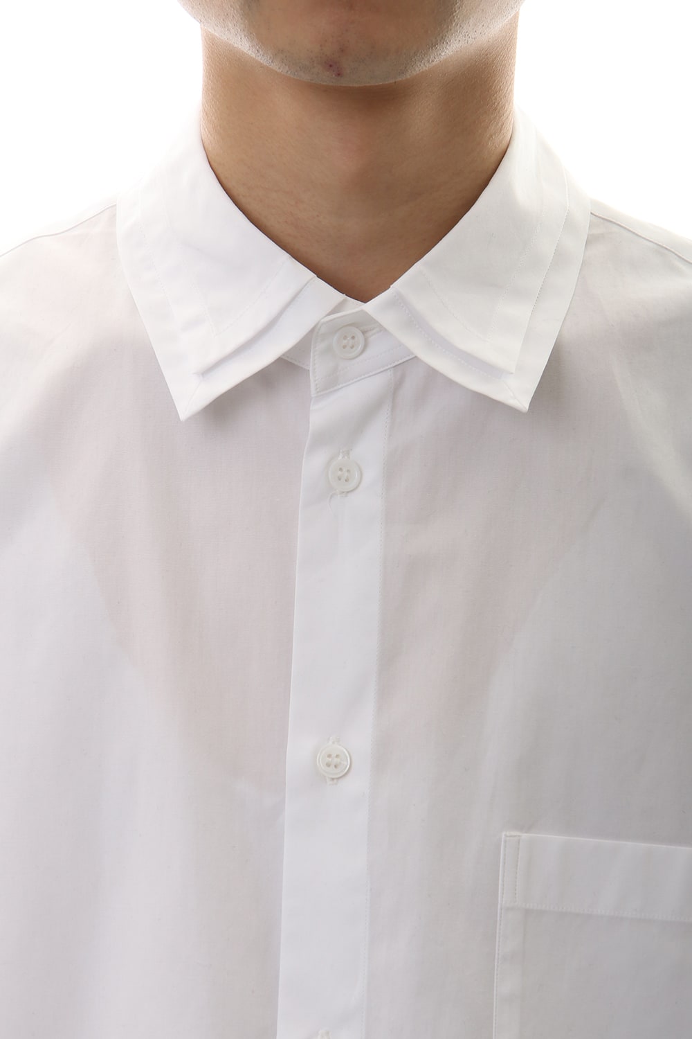 W Collar shirt White