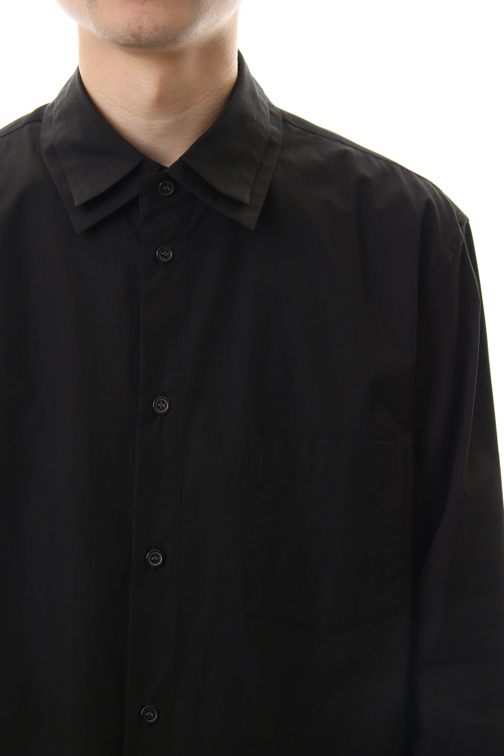 W Collar shirt Black