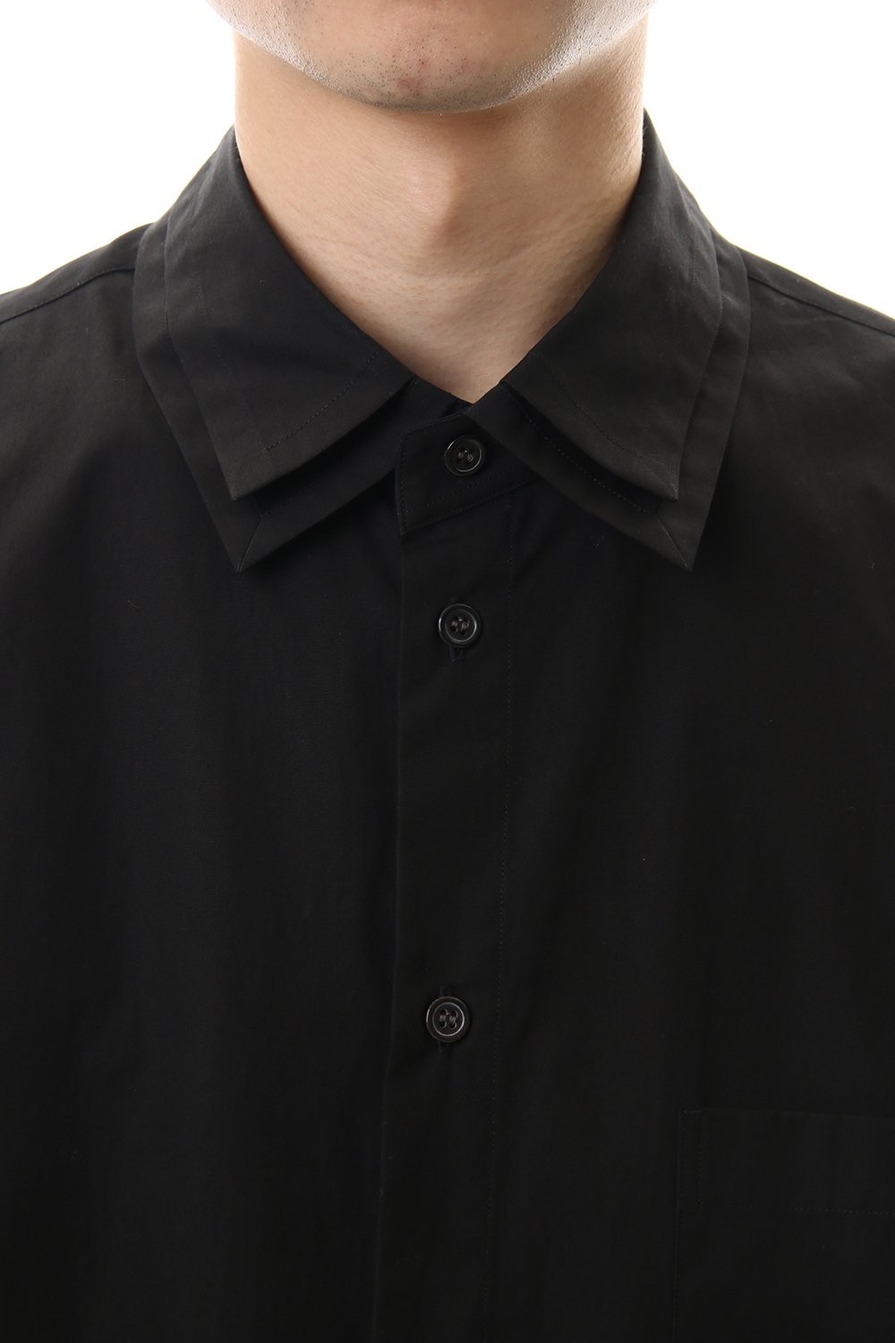 W Collar shirt Black