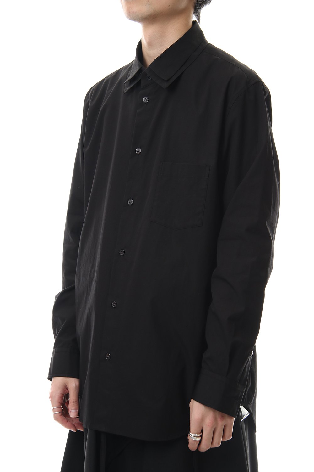 W Collar shirt Black