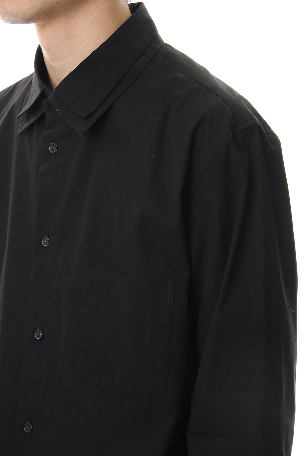 W Collar shirt Black