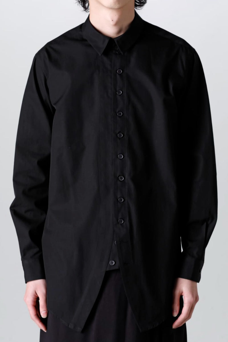 100/2 Cotton broad Napoleon shirt Black