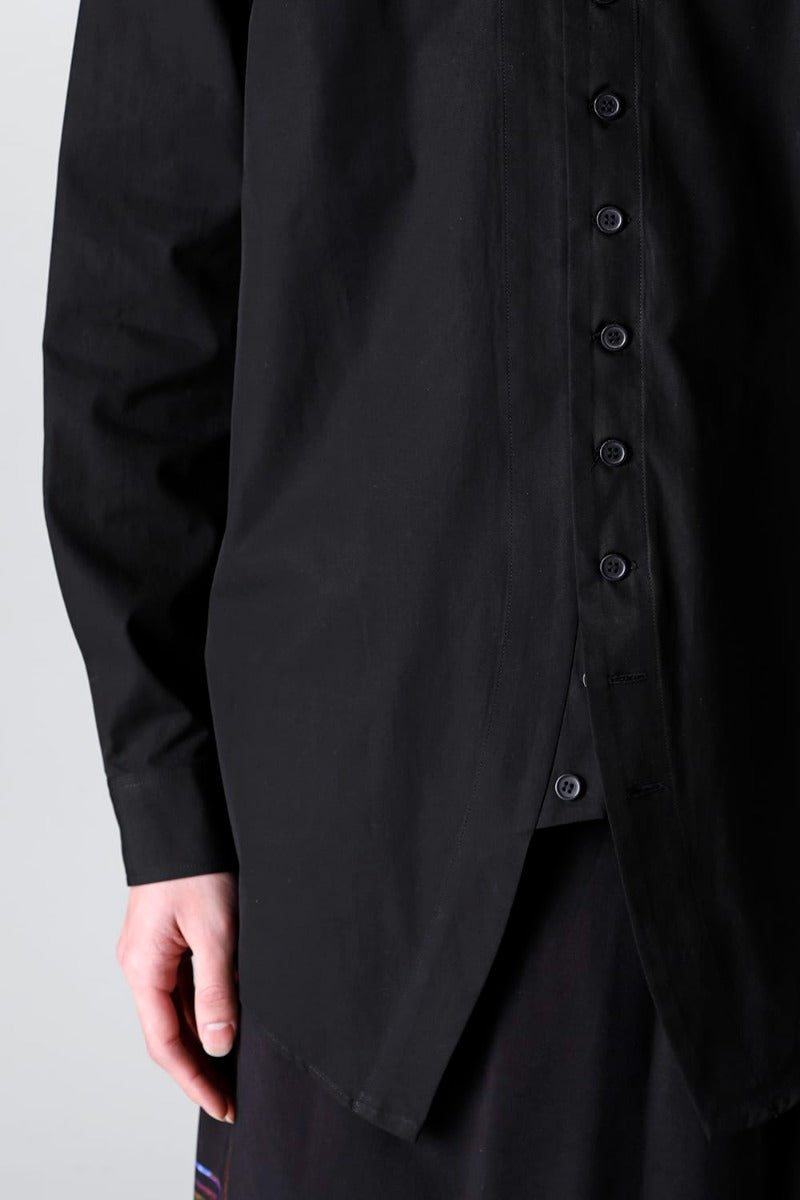 100/2 Cotton broad Napoleon shirt Black