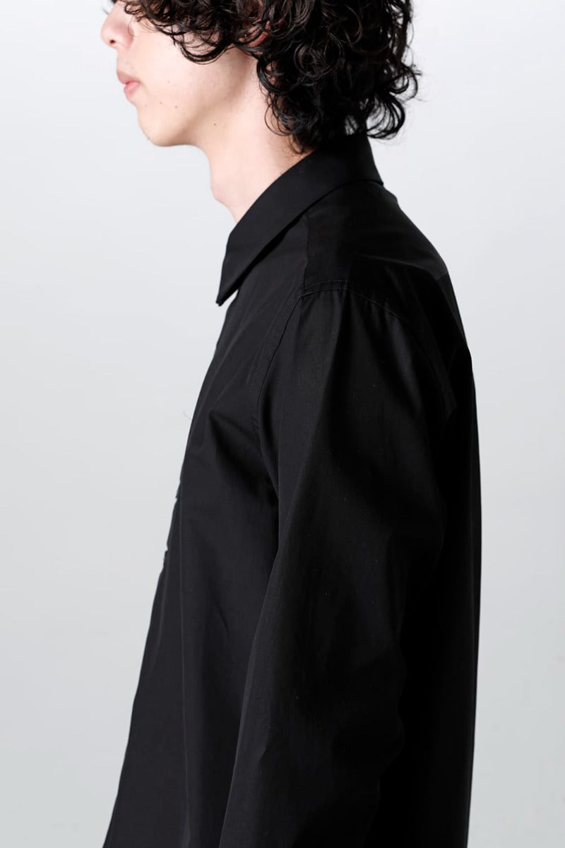 100/2 Cotton broad Napoleon shirt Black