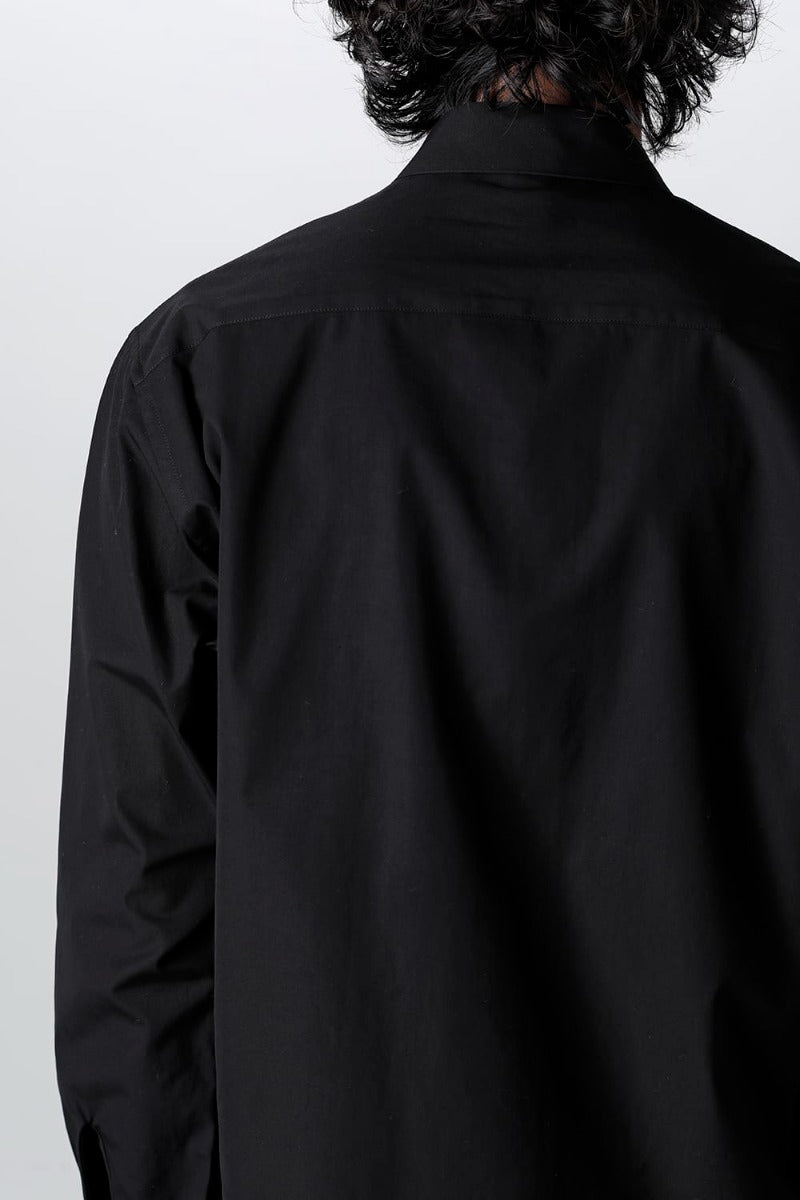 100/2 Cotton broad Napoleon shirt Black