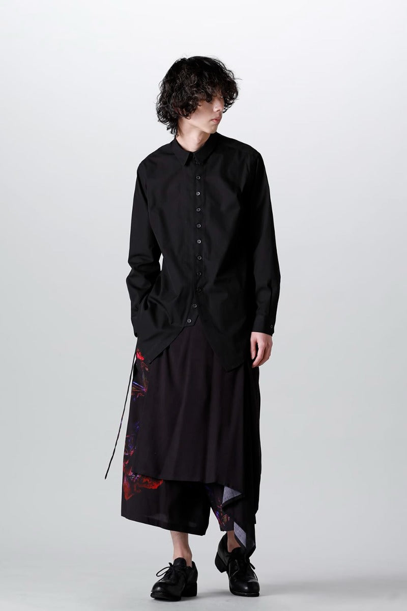 100/2 Cotton broad Napoleon shirt Black