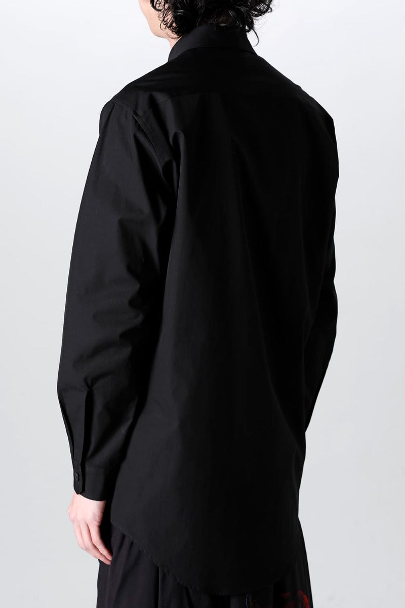 100/2 Cotton broad Napoleon shirt Black