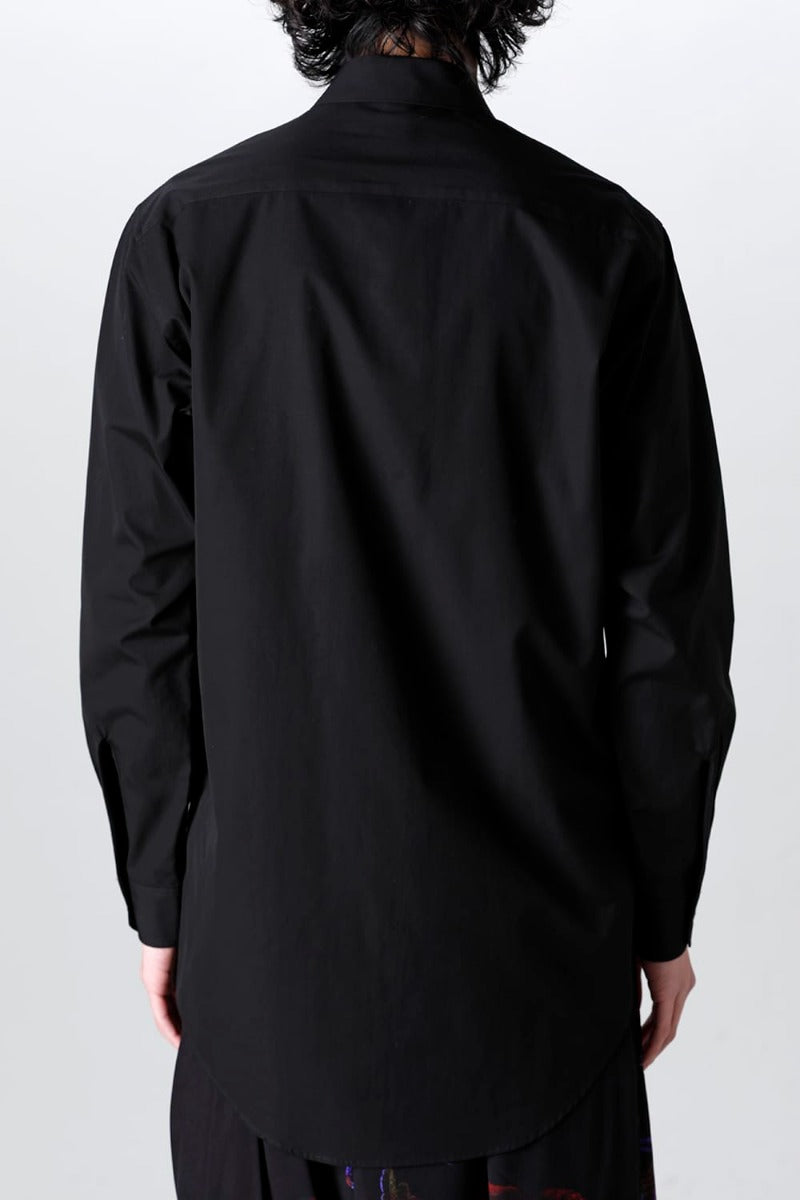 100/2 Cotton broad Napoleon shirt Black