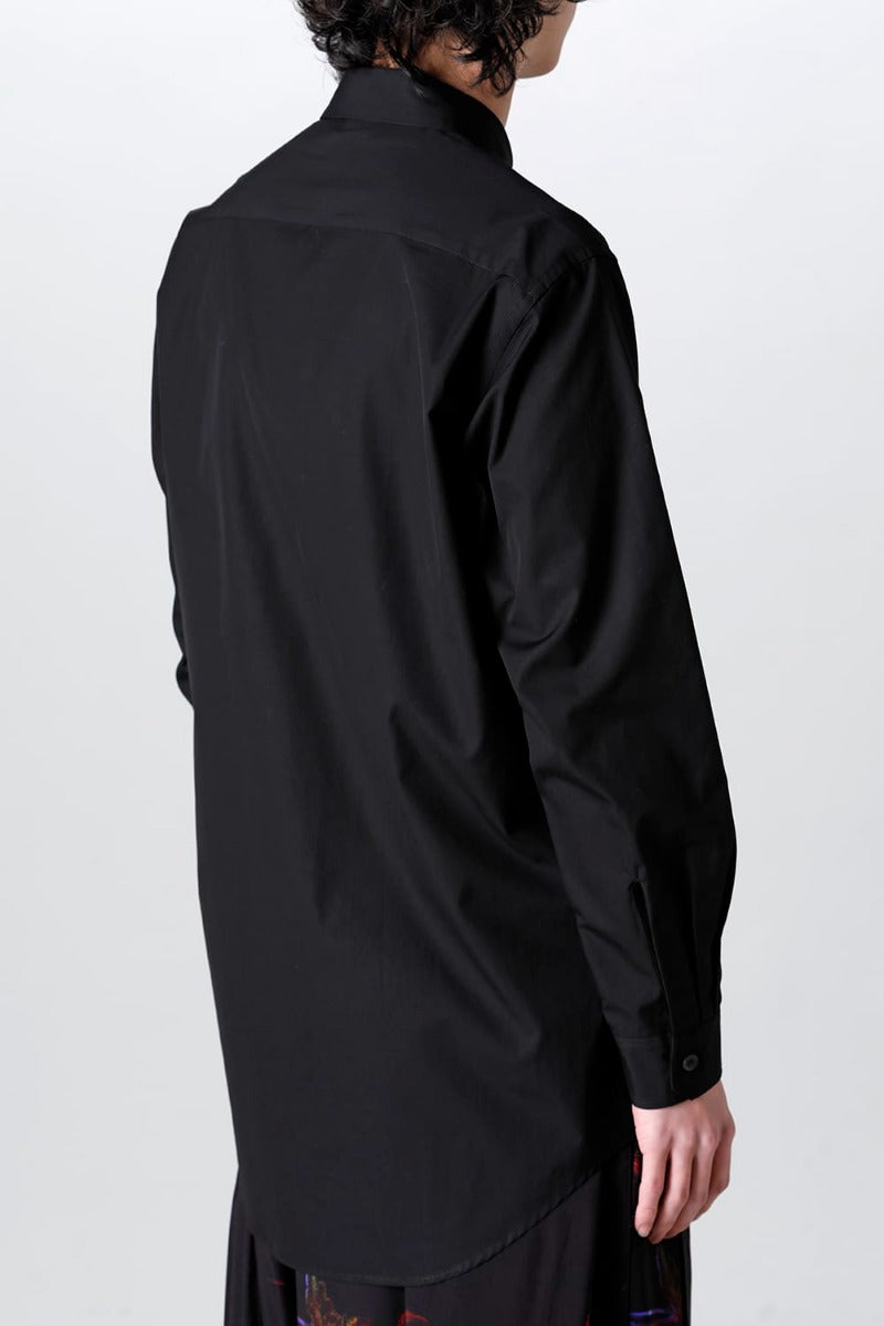 100/2 Cotton broad Napoleon shirt Black