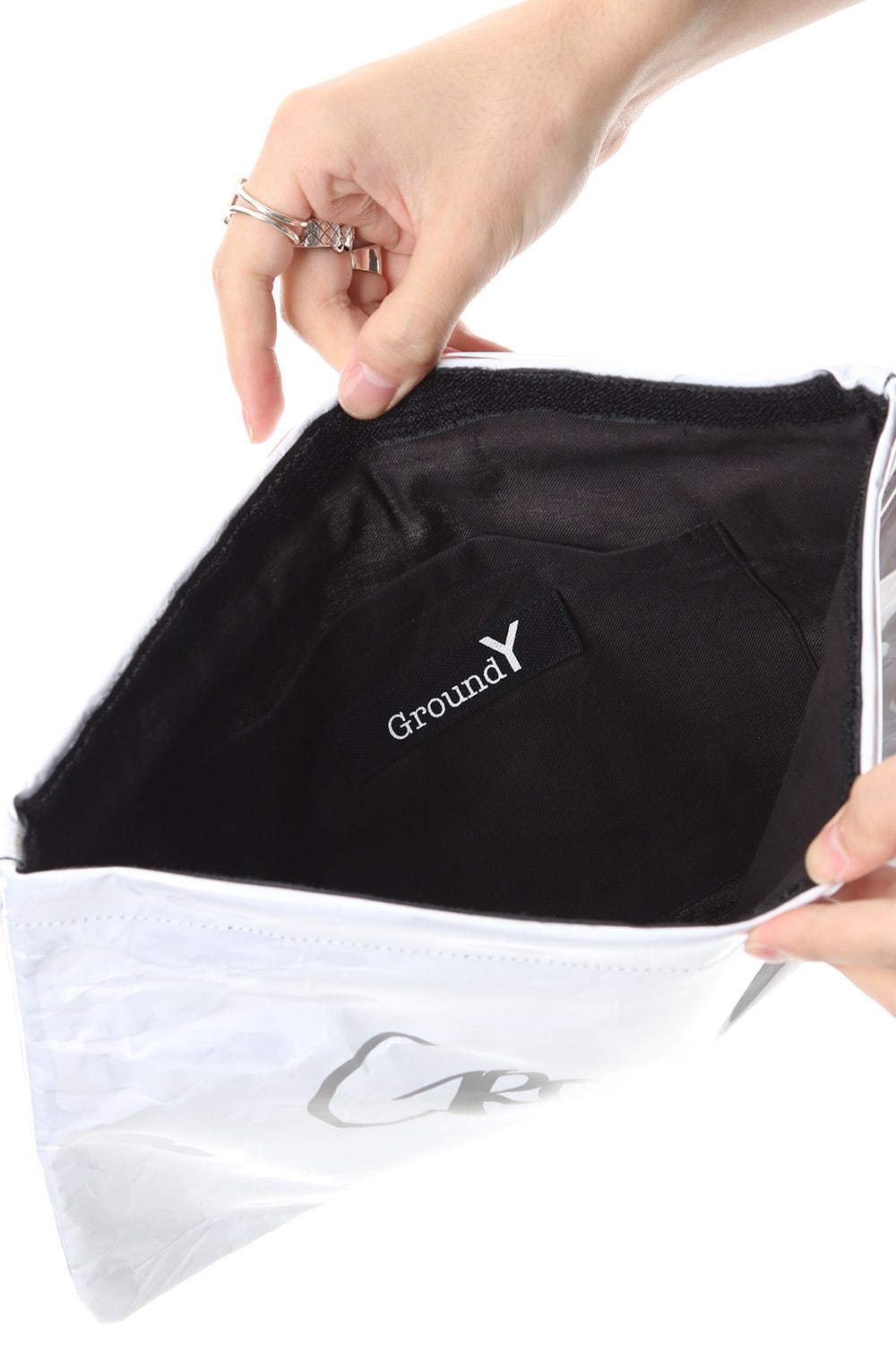 ポリビニール クロライド クラッチ バッグ ホワイト