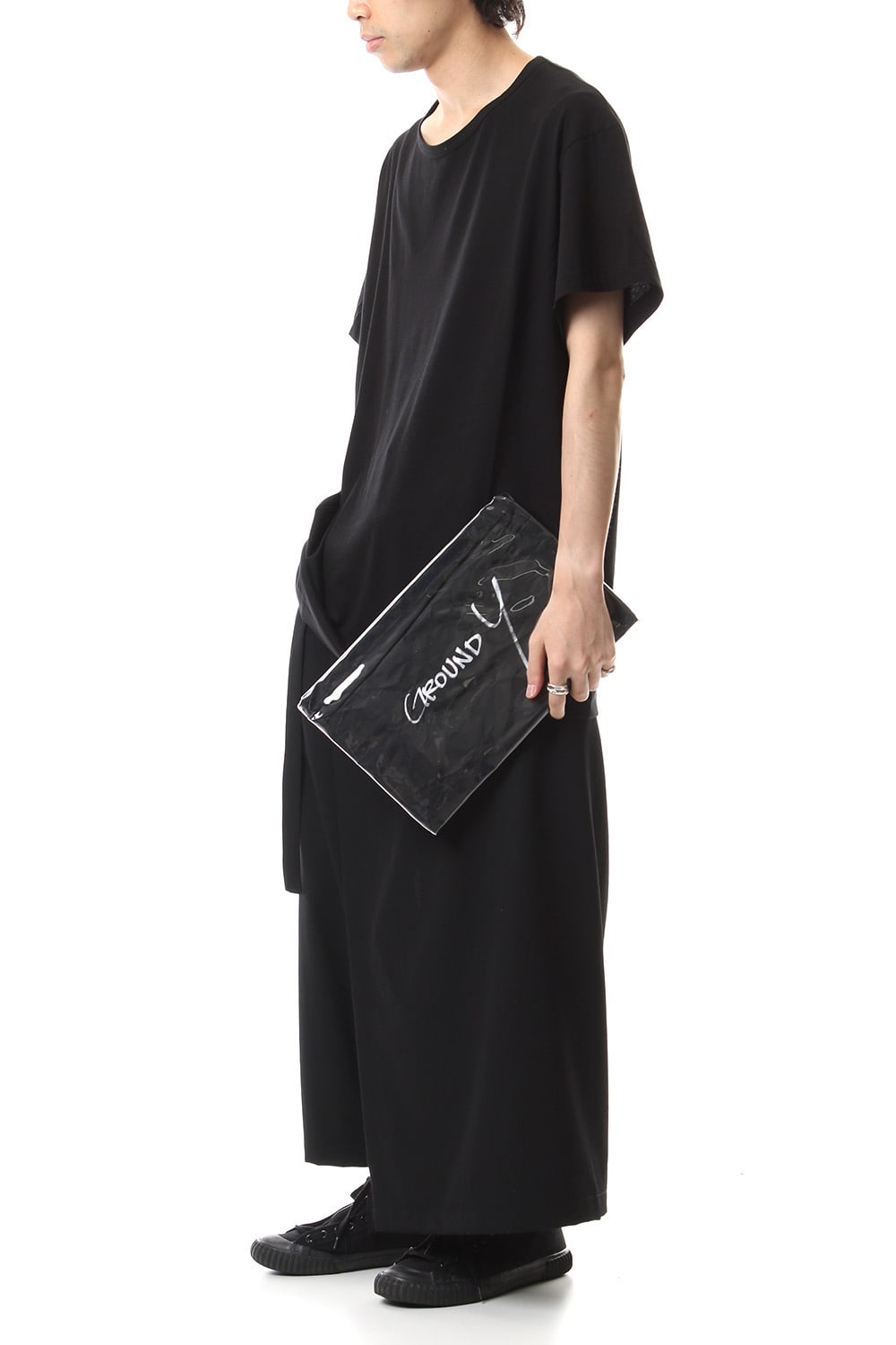 Polyvinyl Chloride Clutch bag Black