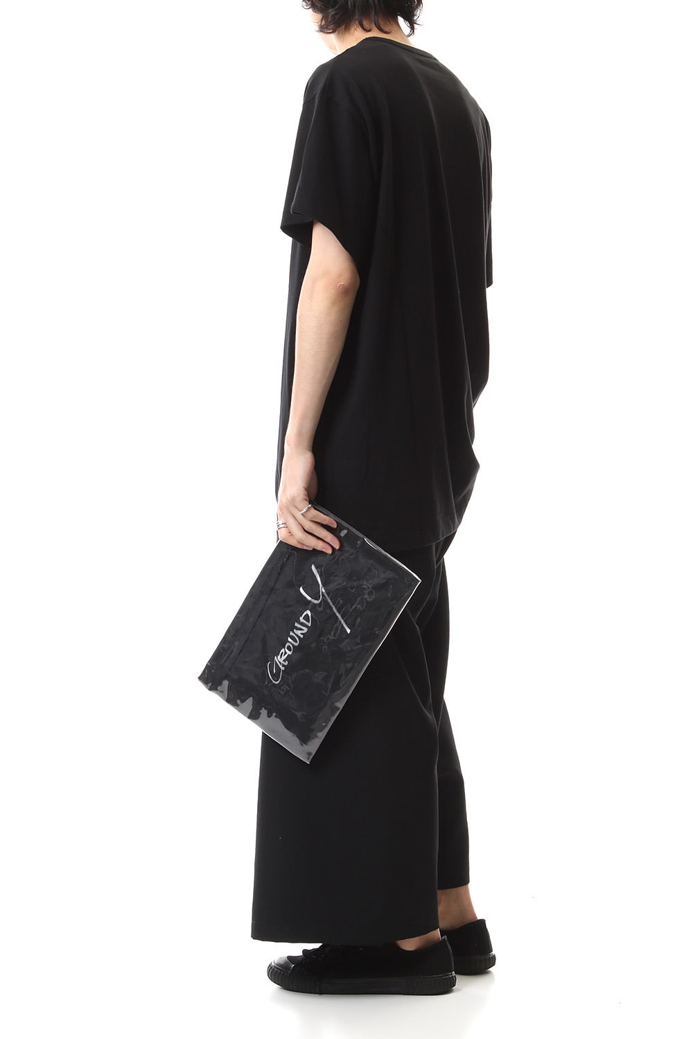Polyvinyl Chloride Clutch bag Black